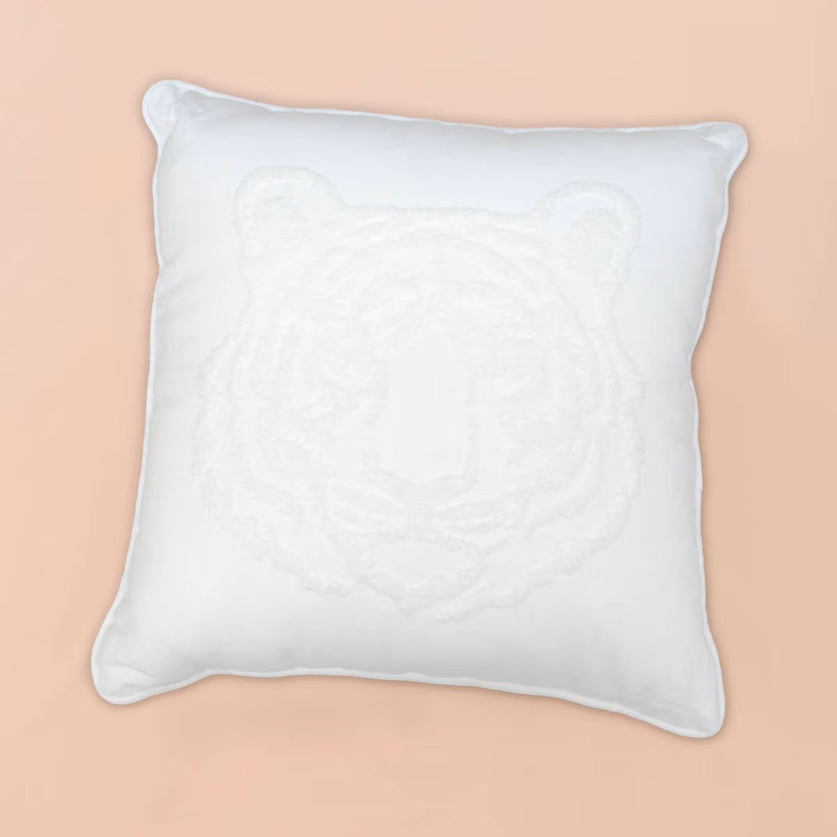 Tiger Head Embroidered Pillow