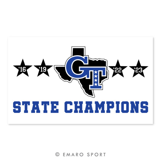 White GT State Champions 3' x 5' Flag