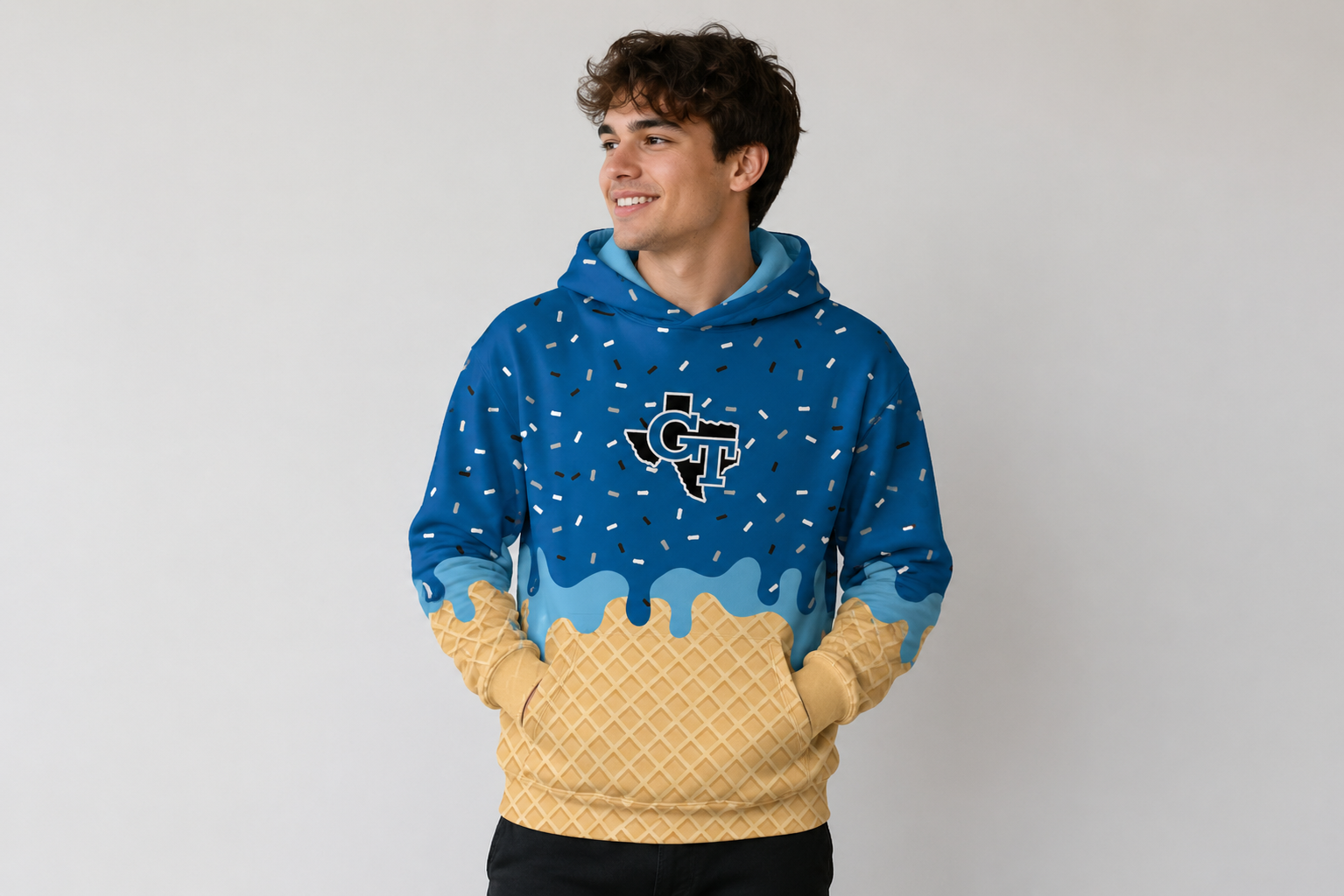 Gunter Drip Long Sleeve Hooded Shirt