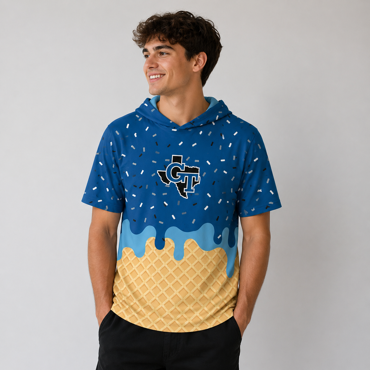 Gunter Drip Short Sleeve Hooded Shirt - Performance