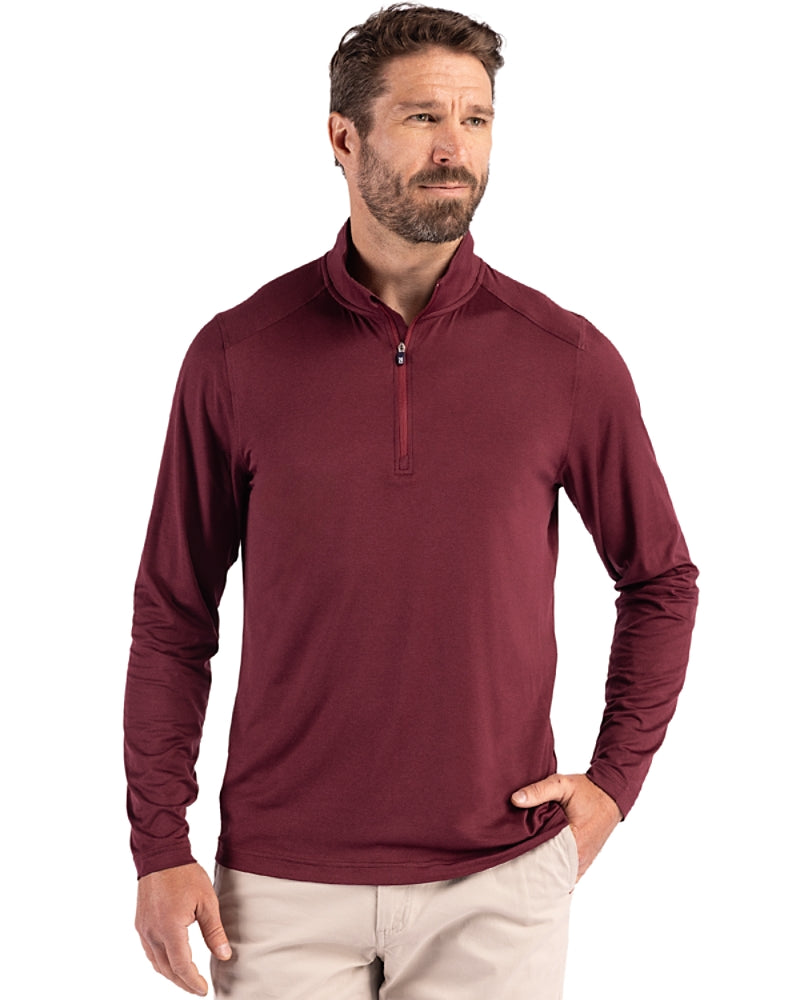 Cutter & Buck Coastline Recycled Double Peached Men's Quarter Zip Pullover