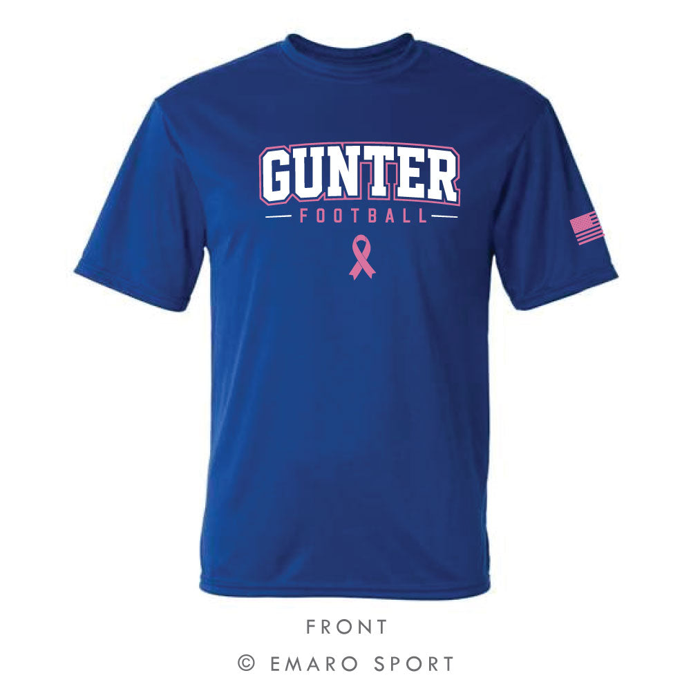 Pink Out Gunter Football Performance T-Shirt - Royal