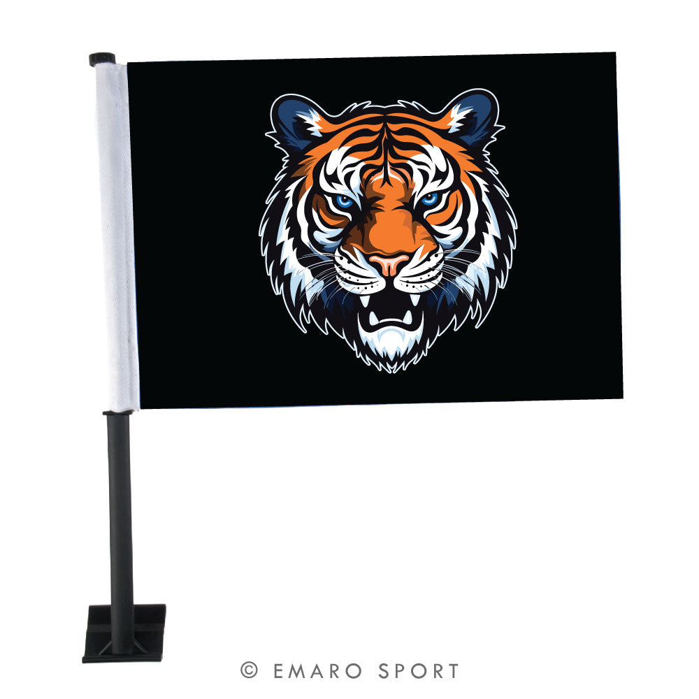 Black Tiger Car Flag