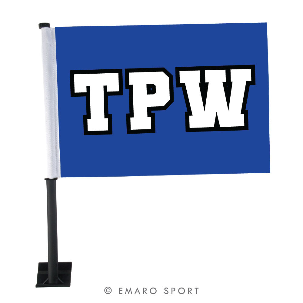 Blue TPW Car Flag