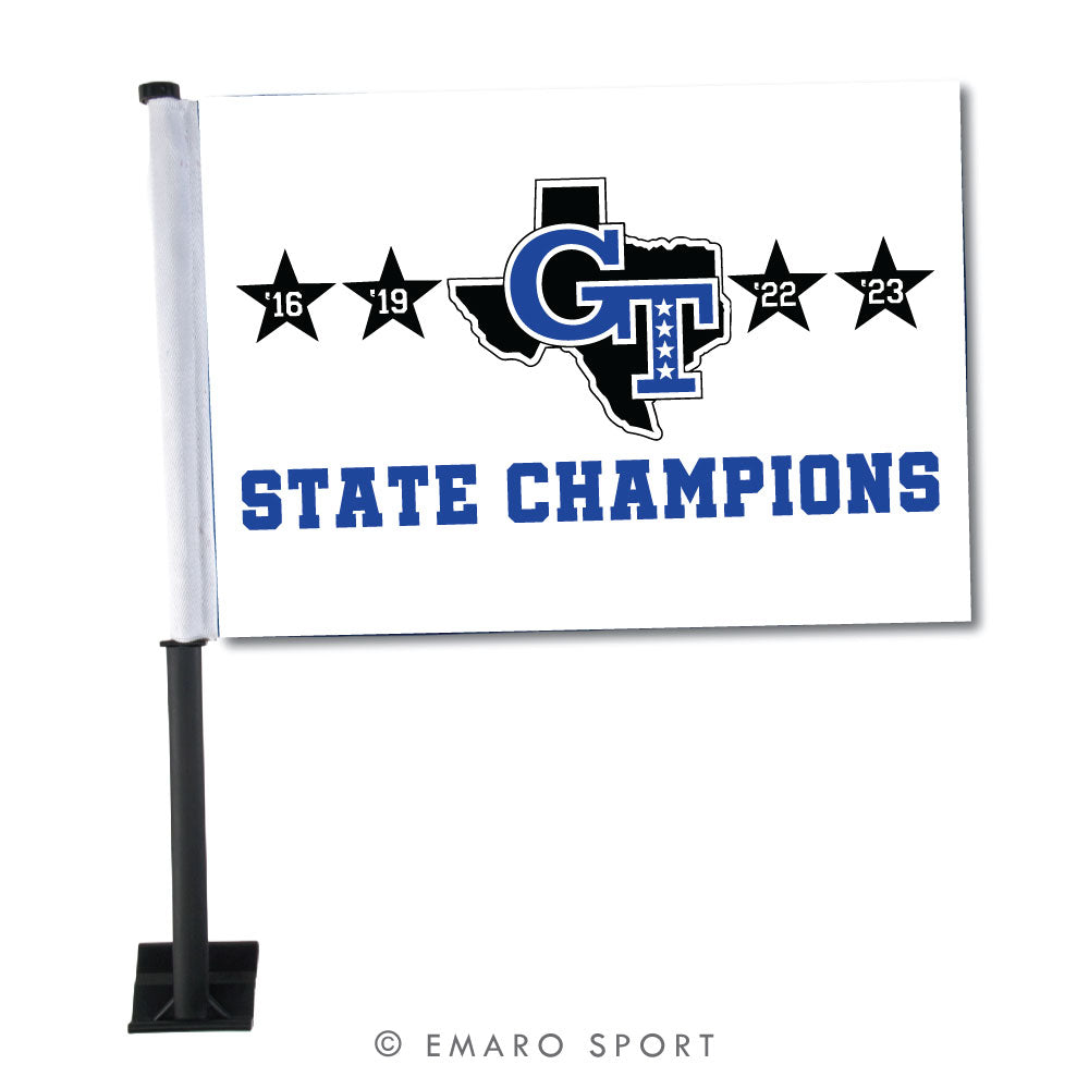 White GT State Championship Car Flag